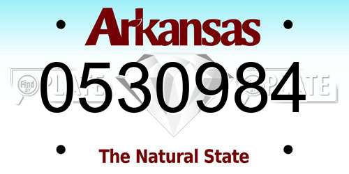 0530984 Arkansas License Plate