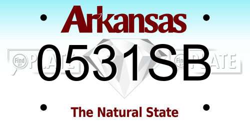 0531SB Arkansas License Plate
