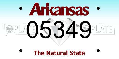 05349 Arkansas License Plate