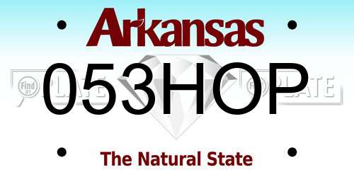 053HOP Arkansas License Plate