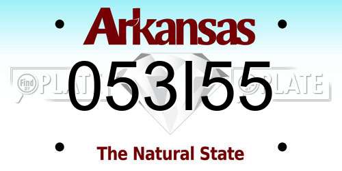 053I55 Arkansas License Plate