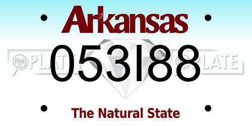 053I88 Arkansas License Plate