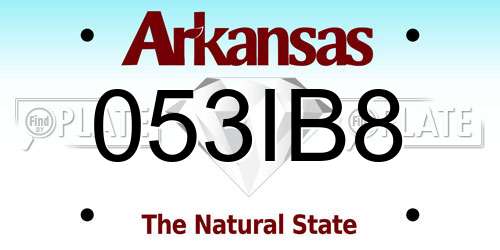 053IB8 Arkansas License Plate