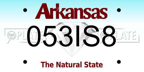 053IS8 Arkansas License Plate