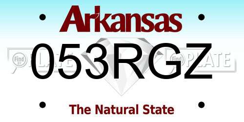 053RGZ Arkansas License Plate
