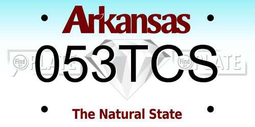 053TCS Arkansas License Plate