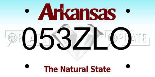 053ZLO Arkansas License Plate