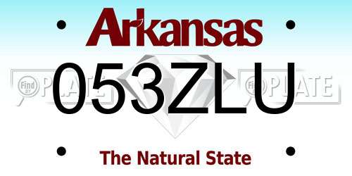 053ZLU Arkansas License Plate