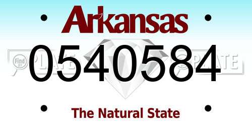 0540584 Arkansas License Plate
