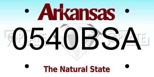 0540BSA Arkansas License Plate