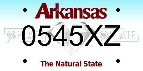 0545XZ Arkansas License Plate