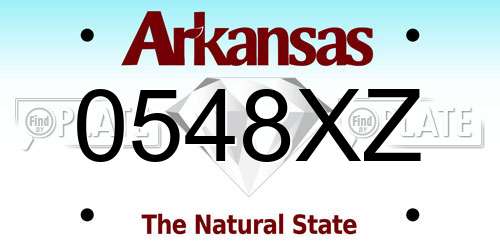 0548XZ Arkansas License Plate