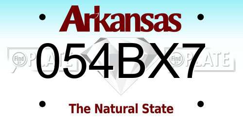 054BX7 Arkansas License Plate