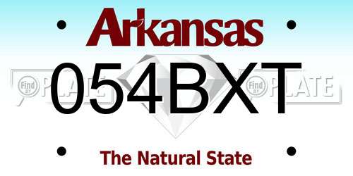 054BXT Arkansas License Plate