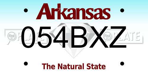 054BXZ Arkansas License Plate