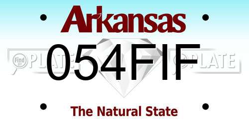 054FIF Arkansas License Plate