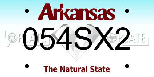 054SX2 Arkansas License Plate