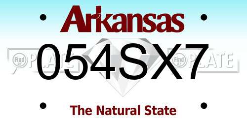 054SX7 Arkansas License Plate