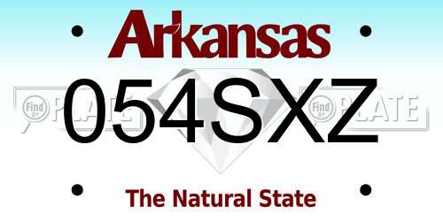 054SXZ Arkansas License Plate