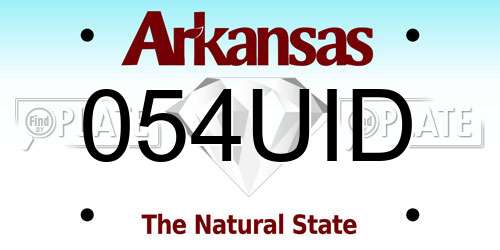 054UID Arkansas License Plate