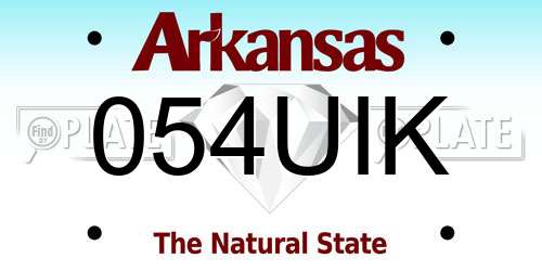 054UIK Arkansas License Plate