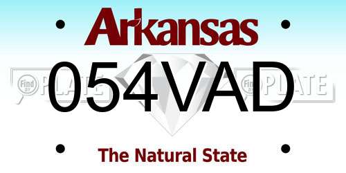 054VAD Arkansas License Plate