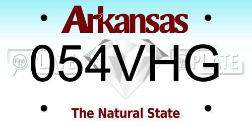 054VHG Arkansas License Plate