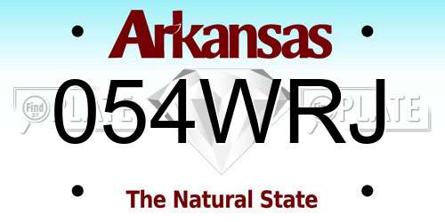 054WRJ Arkansas License Plate