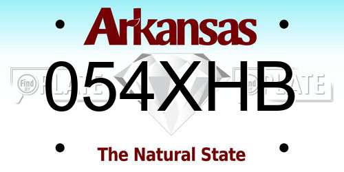 054XHB Arkansas License Plate
