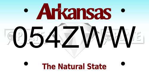 054ZWW Arkansas License Plate