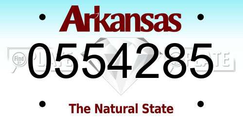 0554285 Arkansas License Plate