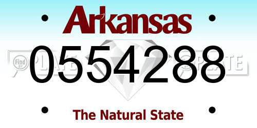 0554288 Arkansas License Plate