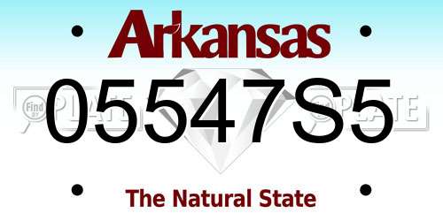 05547S5 Arkansas License Plate