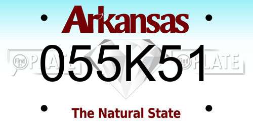 055K51 Arkansas License Plate