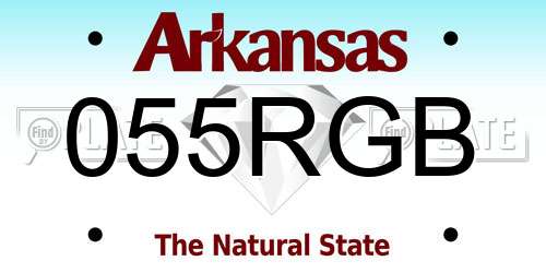 055RGB Arkansas License Plate