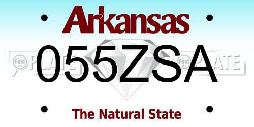055ZSA Arkansas License Plate