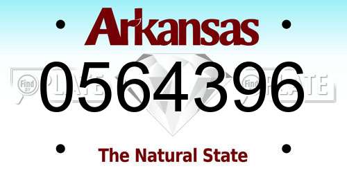 0564396 Arkansas License Plate