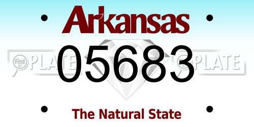 05683 Arkansas License Plate