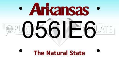 056IE6 Arkansas License Plate