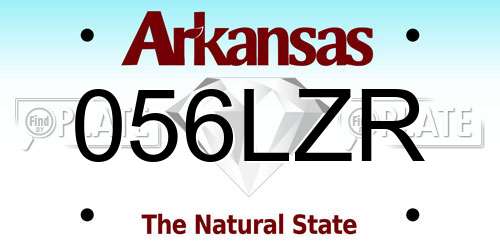 056LZR Arkansas License Plate