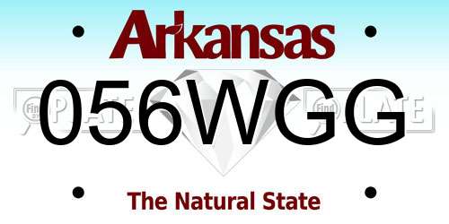 056WGG Arkansas License Plate