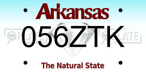 056ZTK Arkansas License Plate