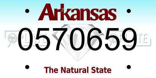 0570659 Arkansas License Plate