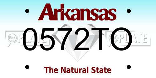 0572TO Arkansas License Plate