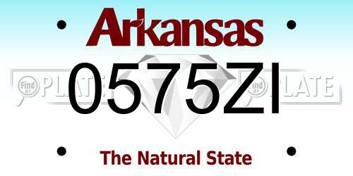 0575ZI Arkansas License Plate