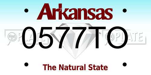 0577TO Arkansas License Plate