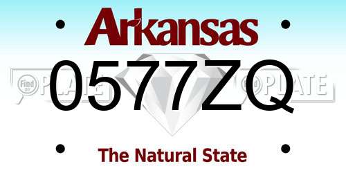 0577ZQ Arkansas License Plate