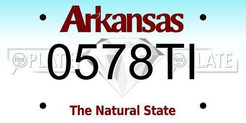 0578TI Arkansas License Plate