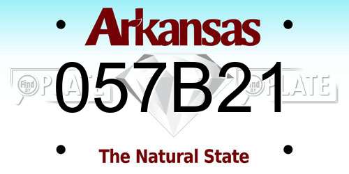 057B21 Arkansas License Plate