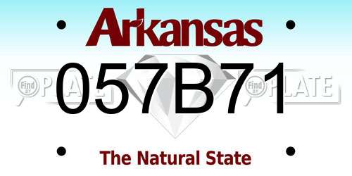 057B71 Arkansas License Plate